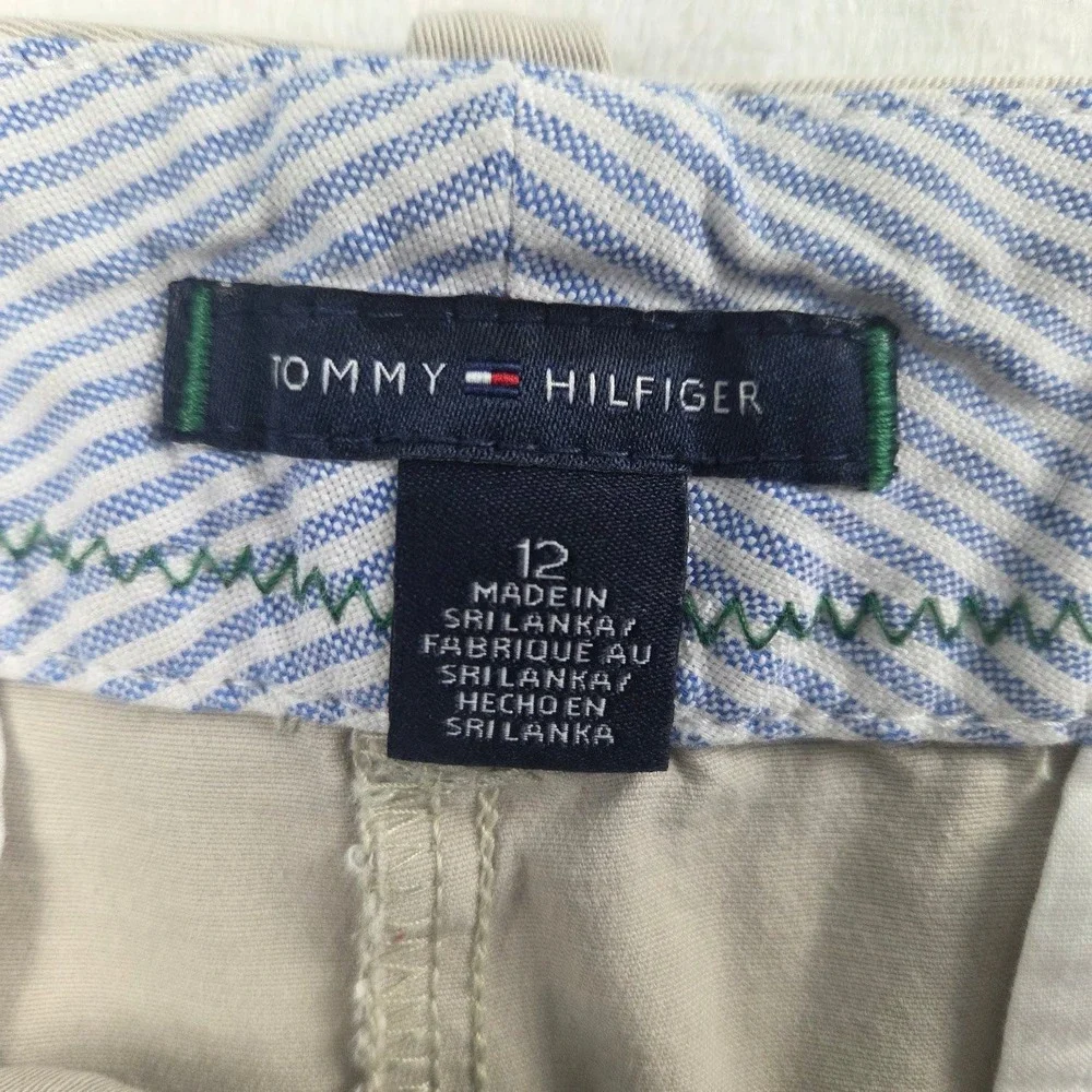 Tommy Hilfiger Chino Shorts Women's Size 12 Tan Beige Cotton Twill Classic